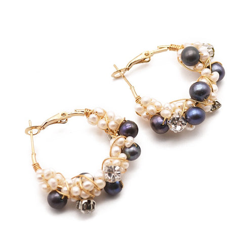 Pearl earrings high-end 925 silver flower earrings wholesale retro European and American style design handmade jewelry wholesale
