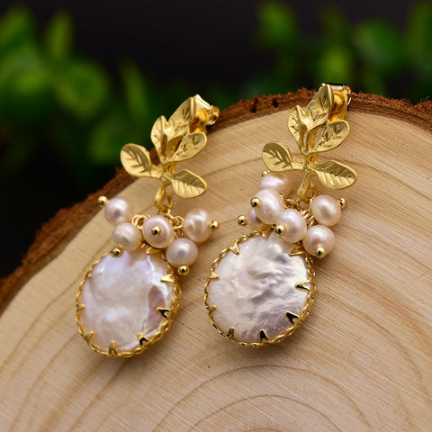 Pearl Earrings Premium 925 Silver Stud Earrings Baroque Pink Pearl Earrings Europe and America Retro Jewelry Wholesale Natural
