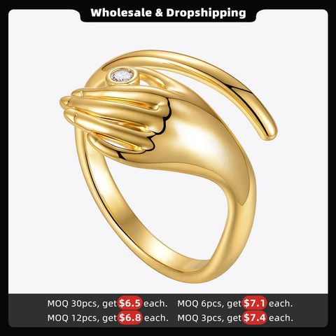 ENFASHION Adjustable Finger Rings For Girls Free Shipping Bague Femme Gold Color Ring Zircon Party Fashion Jewelry Wedding R4156